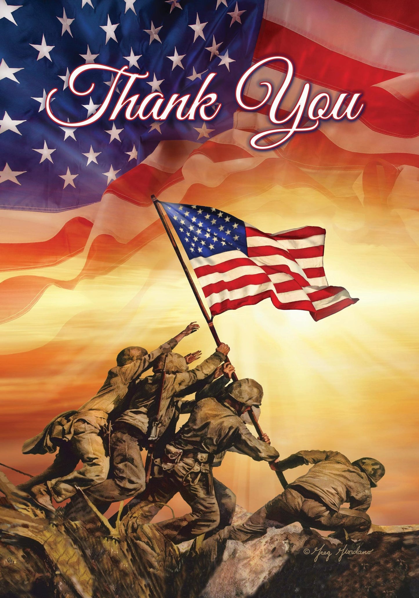 Thank You Troops  garden flag - Iwo Jima