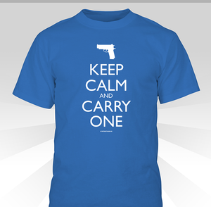 Keep Calm and Carry One shirt - blue